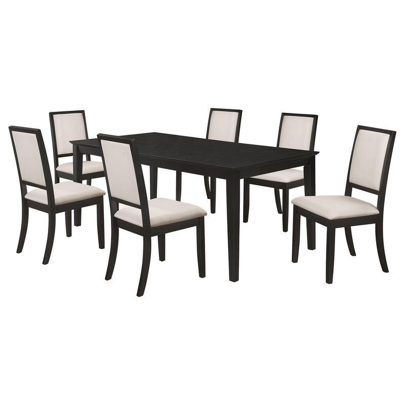 Louise 7-piece Rectangular Extension Leaf Dining Set Black - 101561-S7