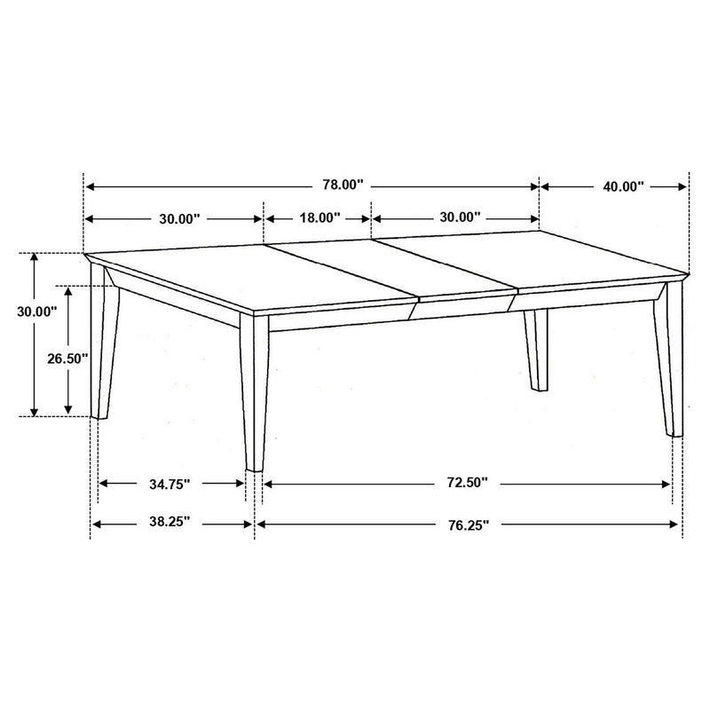 Louise Rectangular 78-inch Extension Leaf Dining Table Black - 101561