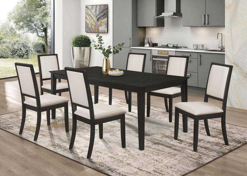 Louise Rectangular 78-inch Extension Leaf Dining Table Black - 101561