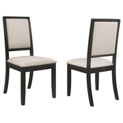 Louise Upholstered Wood Dining Side Chair Black (Set of 2) - 101562