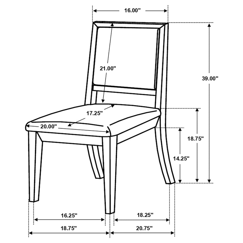 Louise Upholstered Wood Dining Side Chair Black (Set of 2) - 101562