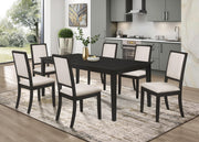 Louise Upholstered Wood Dining Side Chair Black (Set of 2) - 101562