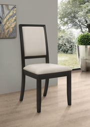 Louise Upholstered Wood Dining Side Chair Black (Set of 2) - 101562