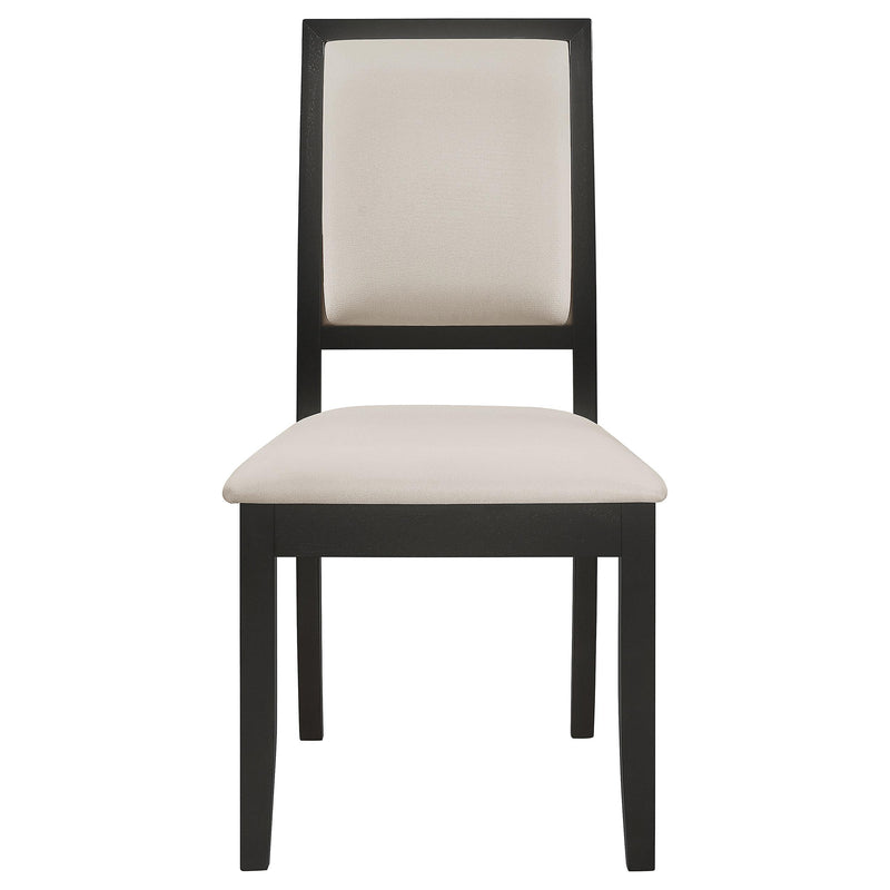 Louise Upholstered Wood Dining Side Chair Black (Set of 2) - 101562