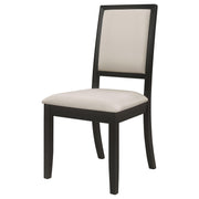 Louise Upholstered Wood Dining Side Chair Black (Set of 2) - 101562