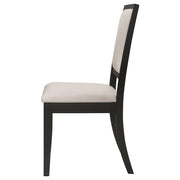 Louise Upholstered Wood Dining Side Chair Black (Set of 2) - 101562