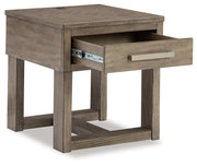 Loyaska Coffee Table with 2 End Tables in Grayish Brown/White - PKG018519