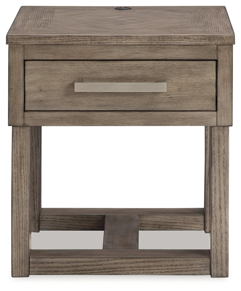 Loyaska Coffee Table with 2 End Tables in Grayish Brown/White - PKG018519