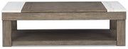 Loyaska Grayish Brown/White Lift-Top Coffee Table - T854-9