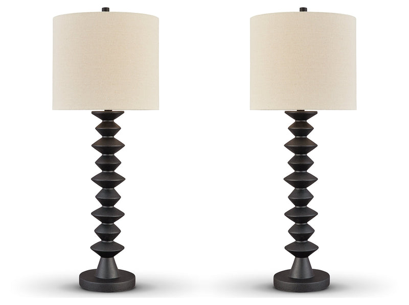 Luanndon 2-Piece Table Lamp Set in Black - PKG019350