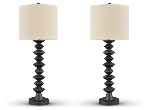 Luanndon 2-Piece Table Lamp Set in Black - PKG019350