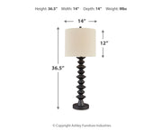 Luanndon 2-Piece Table Lamp Set in Black - PKG019350