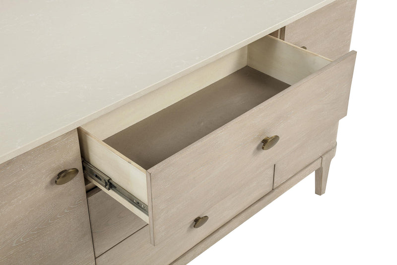 Lucaire 2-door 3-drawer Cultured Marble Top Sideboard Sandstone - 105965