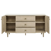 Lucaire 2-door 3-drawer Cultured Marble Top Sideboard Sandstone - 105965