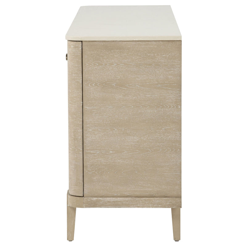 Lucaire 2-door 3-drawer Cultured Marble Top Sideboard Sandstone - 105965