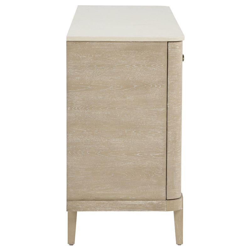 Lucaire 2-door 3-drawer Cultured Marble Top Sideboard Sandstone - 105965