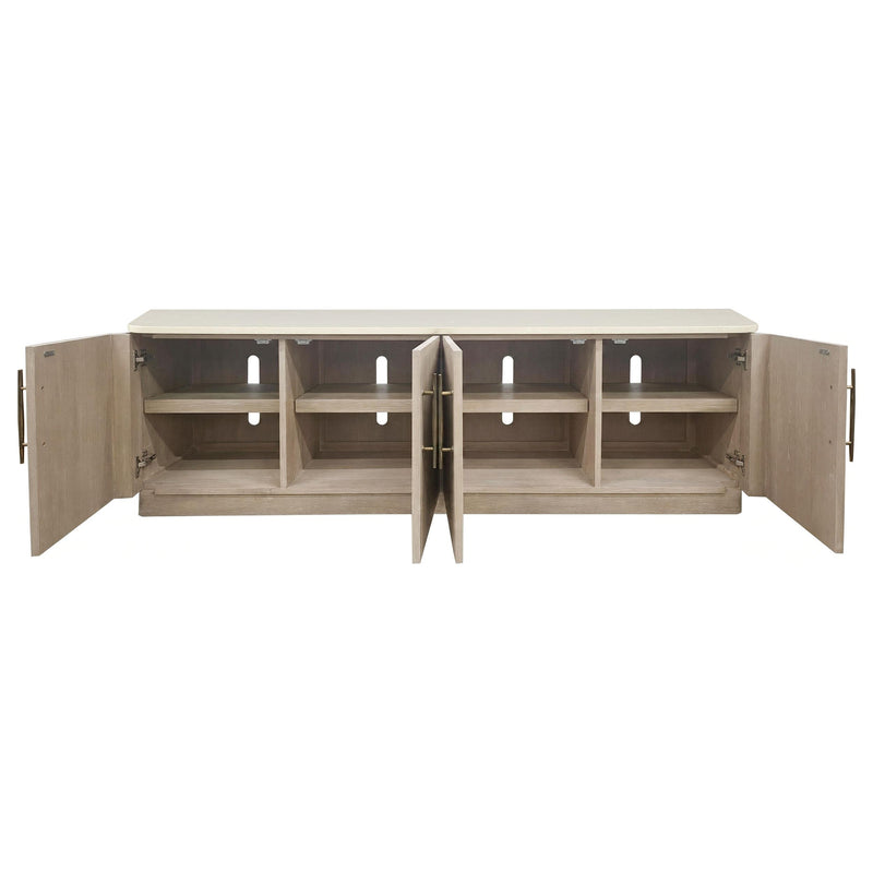 Lucaire 4-Door TV Stand for TVs up to 77 Inches Honed Cream and Sandstone - 706743