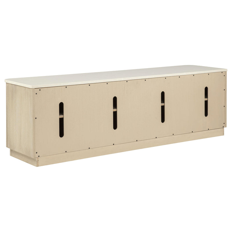 Lucaire 4-Door TV Stand for TVs up to 77 Inches Honed Cream and Sandstone - 706743