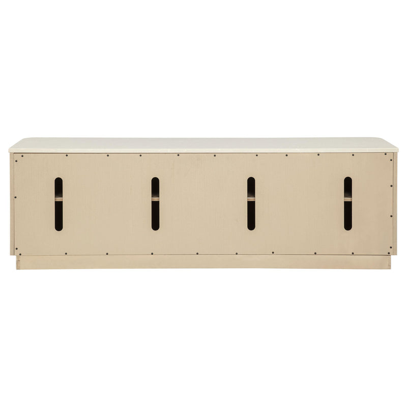 Lucaire 4-Door TV Stand for TVs up to 77 Inches Honed Cream and Sandstone - 706743
