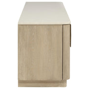 Lucaire 4-Door TV Stand for TVs up to 77 Inches Honed Cream and Sandstone - 706743