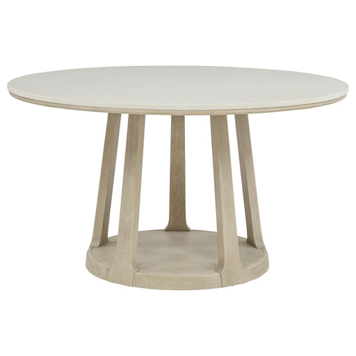 Lucaire 54-inch Round Cultured Marble Dining Table Sandstone - 105967