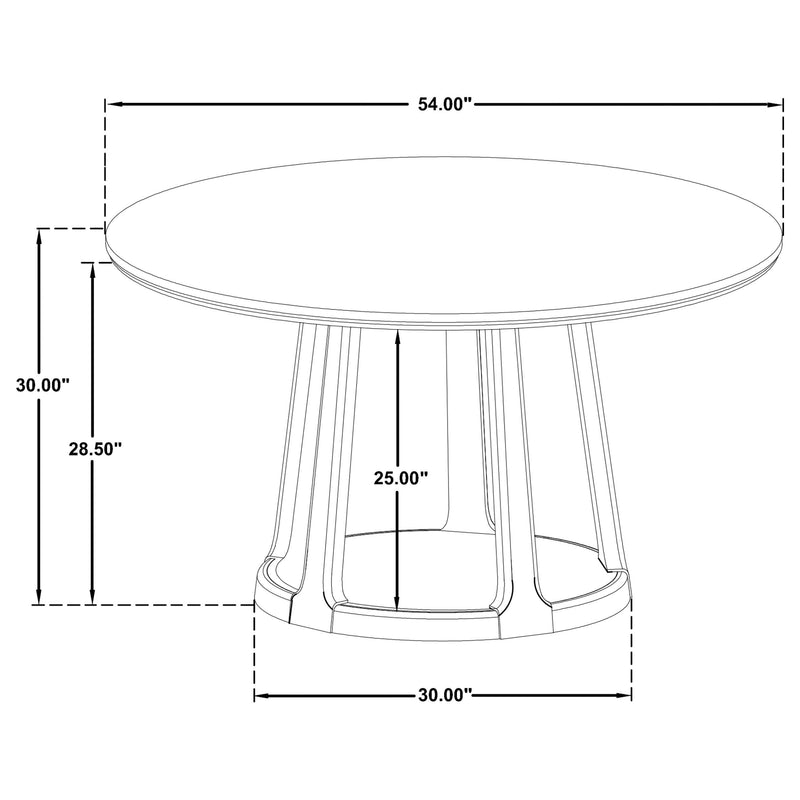 Lucaire 54-inch Round Cultured Marble Dining Table Sandstone - 105967