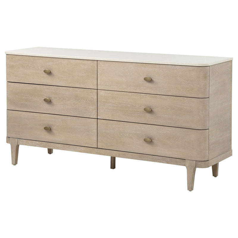 Lucaire 6-drawer Dresser Cabinet Sandstone - 225183