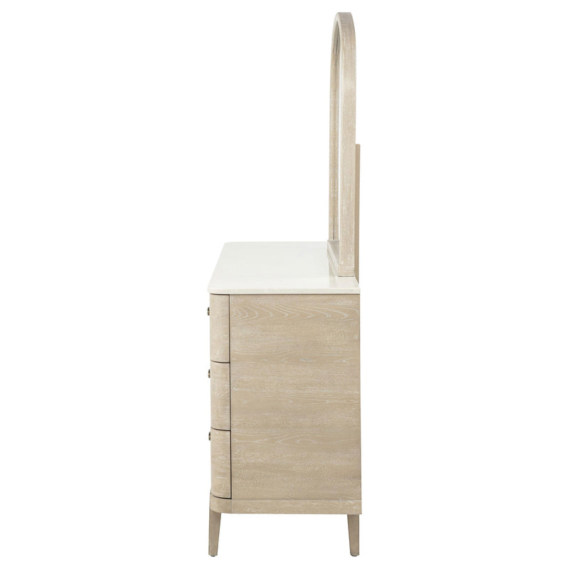 Lucaire 6-drawer Dresser Cabinet with Mirror Sandstone - 225183M