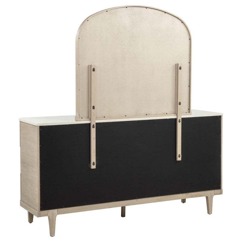 Lucaire 6-drawer Dresser Cabinet with Mirror Sandstone - 225183M