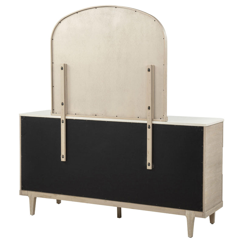 Lucaire 6-drawer Dresser Cabinet with Mirror Sandstone - 225183M