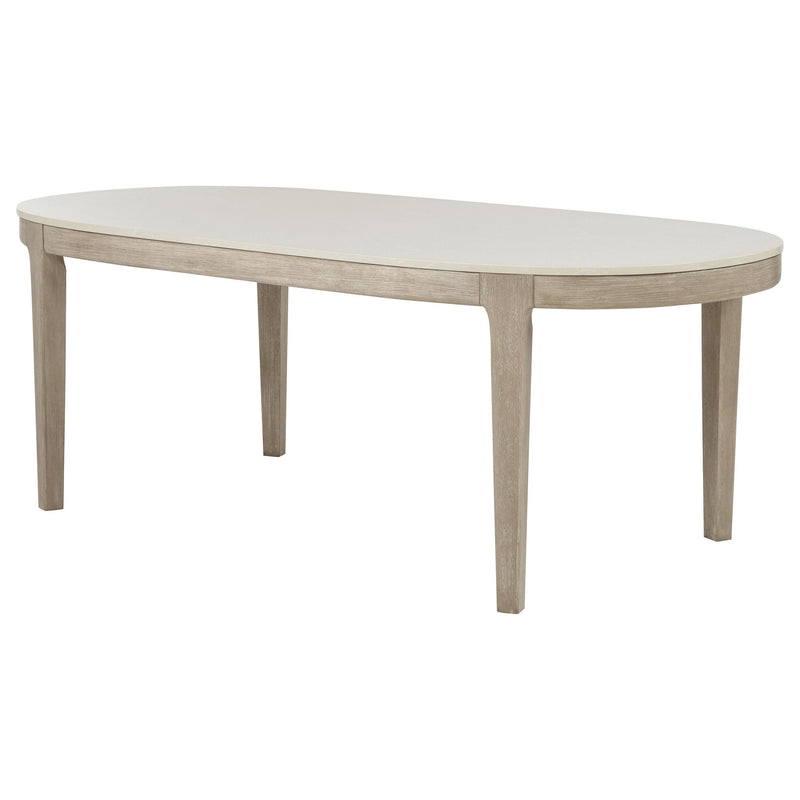 Lucaire 84-inch Cultured Marble Top Dining Table Honed Cream - 105960