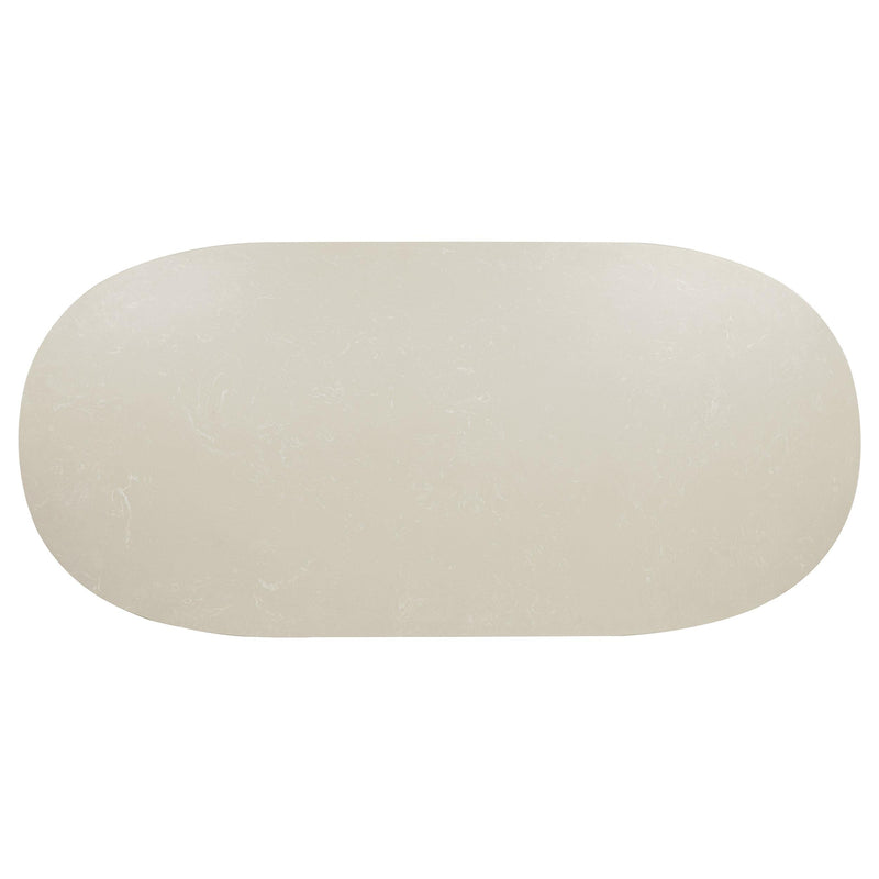 Lucaire 84-inch Cultured Marble Top Dining Table Honed Cream - 105960