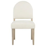 Lucaire Curved High Back Upholstered Dining Chair Cream (Set of 2) - 105966
