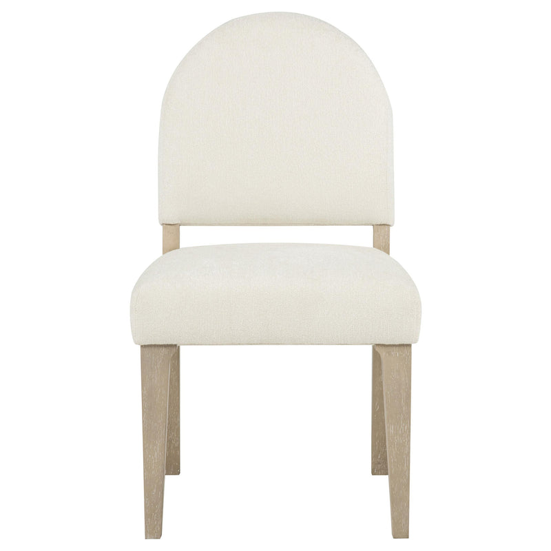 Lucaire Curved High Back Upholstered Dining Chair Cream (Set of 2) - 105966