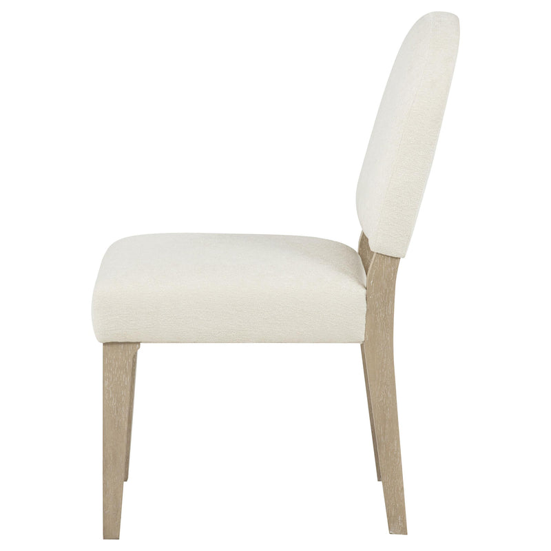 Lucaire Curved High Back Upholstered Dining Chair Cream (Set of 2) - 105966