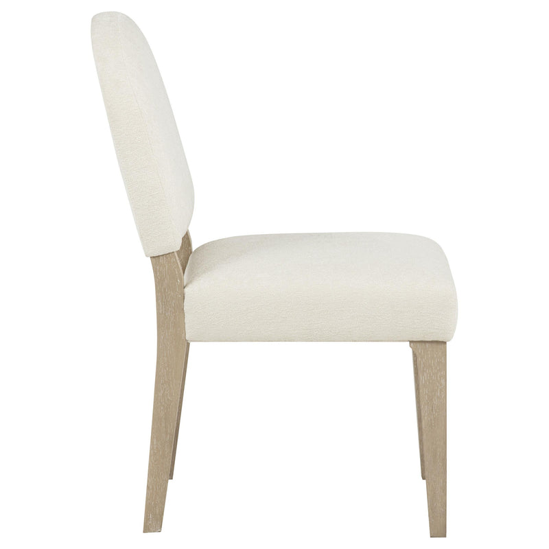 Lucaire Curved High Back Upholstered Dining Chair Cream (Set of 2) - 105966