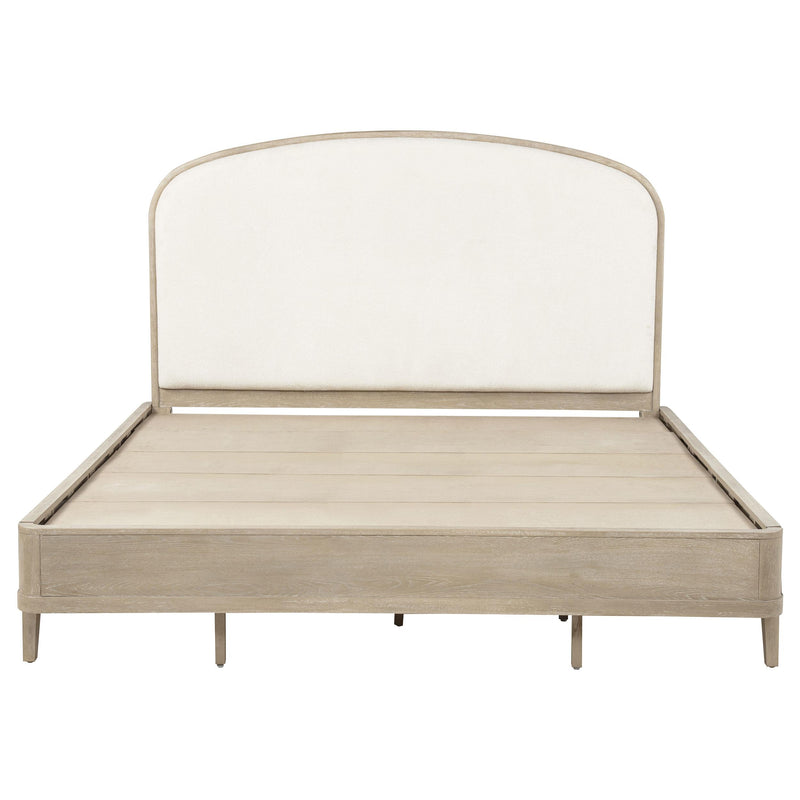 Lucaire Eastern King Upholstered Panel Bed Sandstone - 225181KE