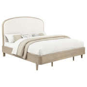 Lucaire Eastern King Upholstered Panel Bed Sandstone - 225181KE