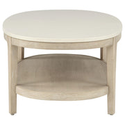 Lucaire Oval Cultured Marble Top Coffee Table Honed Cream and Sandstone - 706748