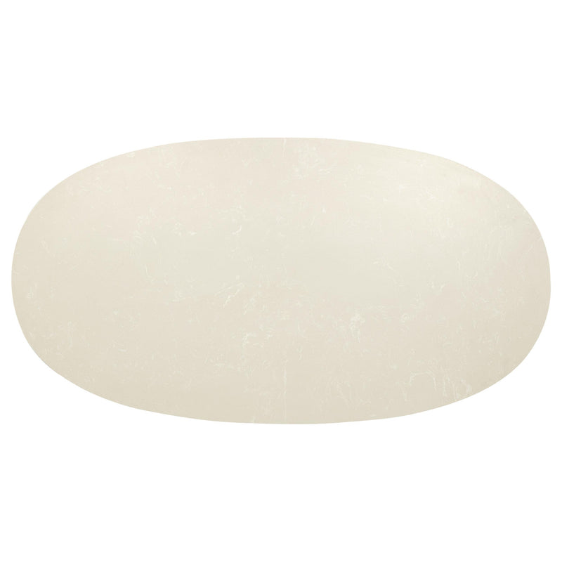 Lucaire Oval Cultured Marble Top Coffee Table Honed Cream and Sandstone - 706748