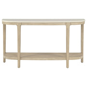 Lucaire Oval Cultured Marble Top Console Table Honed Cream and Sandstone - 706749