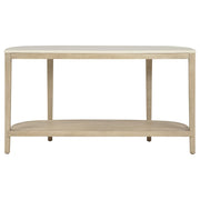 Lucaire Oval Cultured Marble Top Console Table Honed Cream and Sandstone - 706749