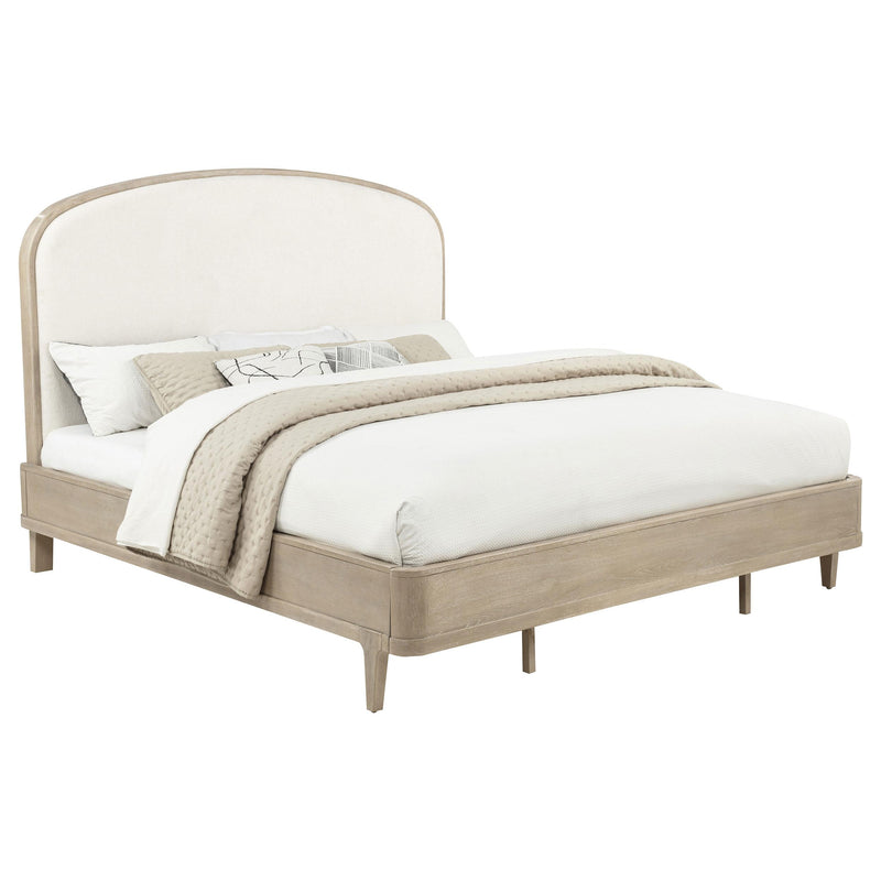 Lucaire Queen Upholstered Panel Bed Sandstone - 225181Q