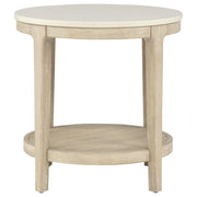 Lucaire Round Cultured Marble Top End Table Honed Cream and Sandstone - 706747