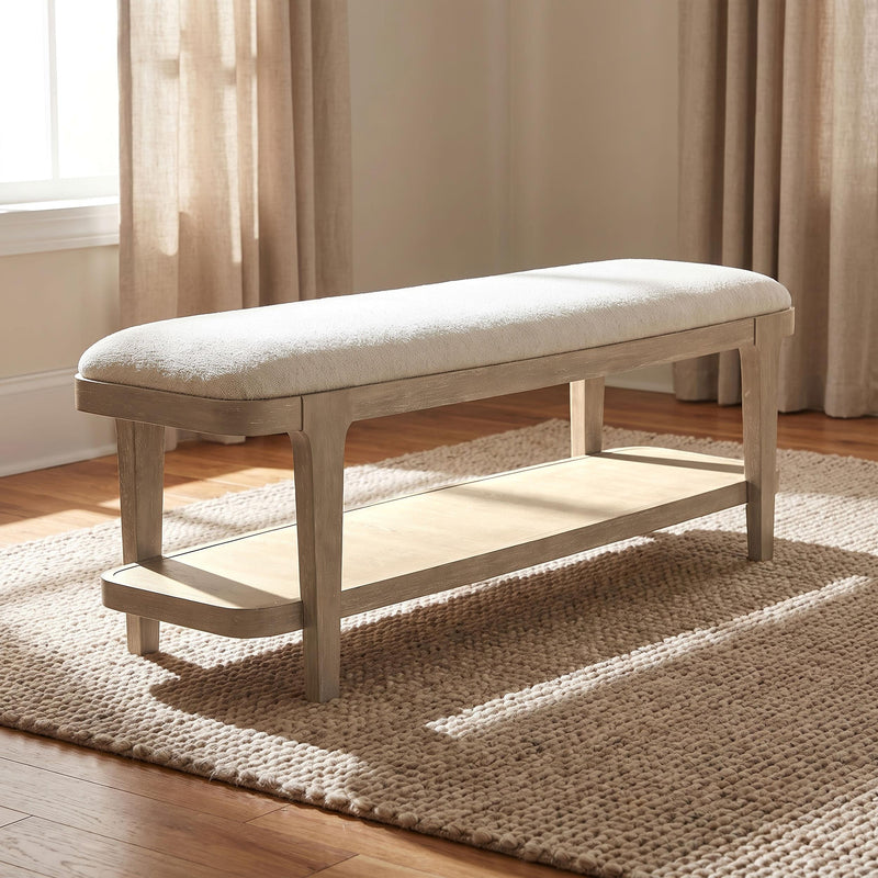 Lucaire Upholstered Bedroom Bench Sandstone - 225186