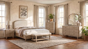 Lucaire Upholstered Bedroom Bench Sandstone - 225186