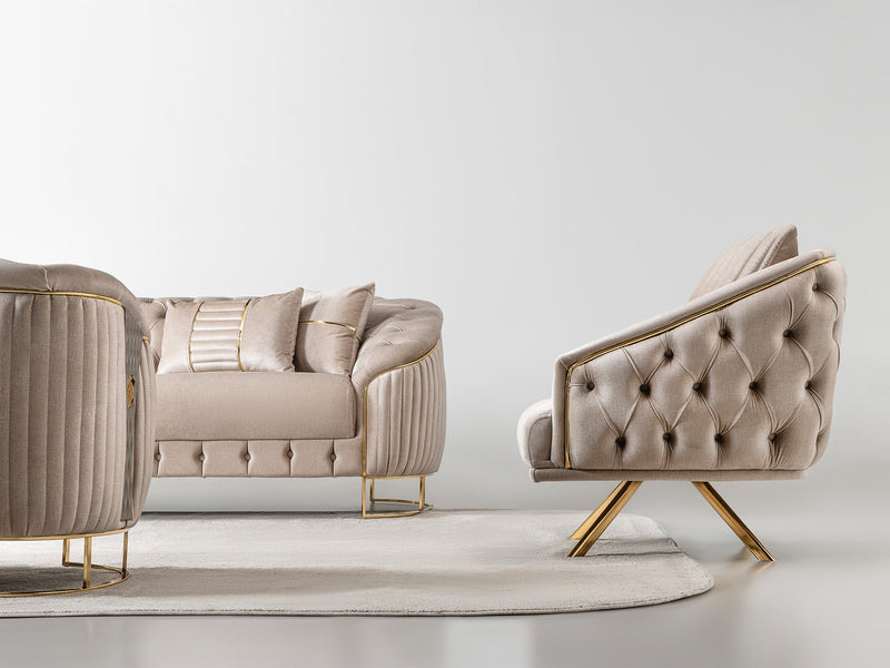 Lucas 3-pieces (Sofa & Loveseat & Chair) Livingroom Set in Beige - 200-ST-LUC-TURKO276-321