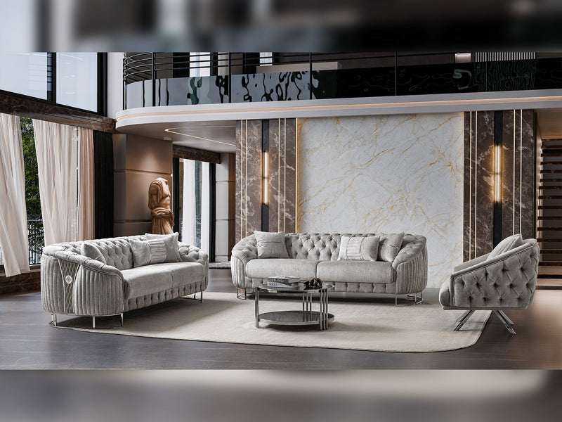 Lucas 3-pieces (Sofa & Loveseat & Chair) Livingroom Set in Beige - 200-ST-LUC-TURKO276-321