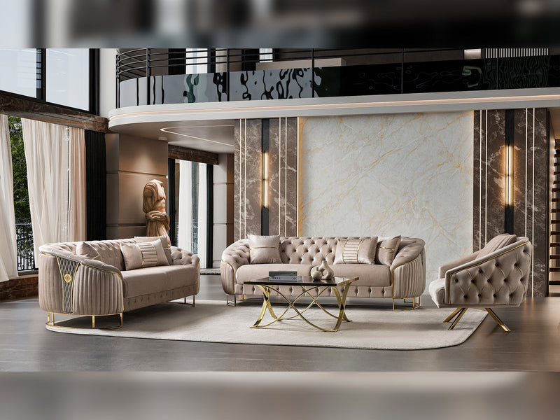 Lucas 3-pieces (Sofa & Loveseat & Chair) Livingroom Set in Grey - 200-ST-LUC-HENRY04-321
