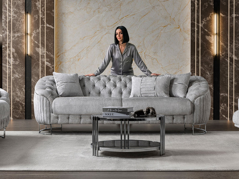 Lucas 3-pieces (Sofa & Loveseat & Chair) Livingroom Set in Grey - 200-ST-LUC-HENRY04-321